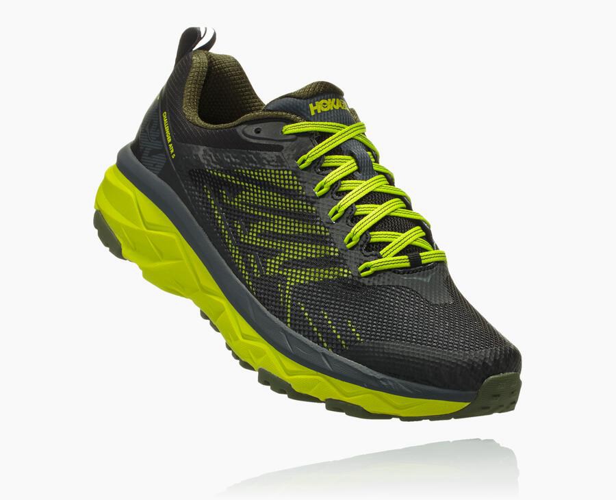 Hoka One One Challenger Atr 5 - Men Trail Shoes - Black/Green,Australia PUF-724685